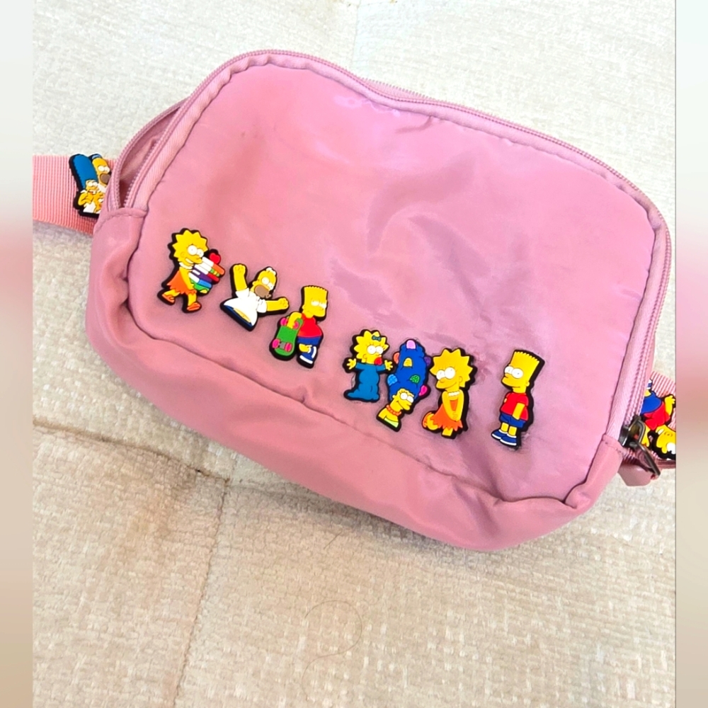 Kids Pink Cartoon Character Waist Bag